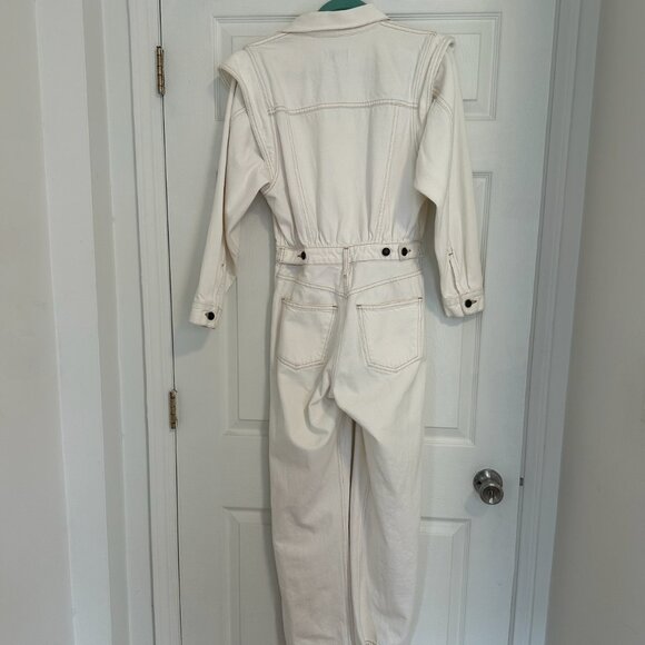 AGOLDE Reyna Denim Jumpsuit – Porcelain - Picture 6 of 6